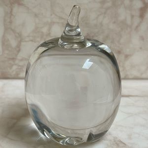 Apple Hand Blown Art Glass Paperweight Signed  Rollin Bodley  1981